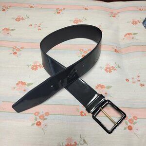 ❤️MIU MIU Italy Black Leather Wide Waist Belt Size 75 / 30